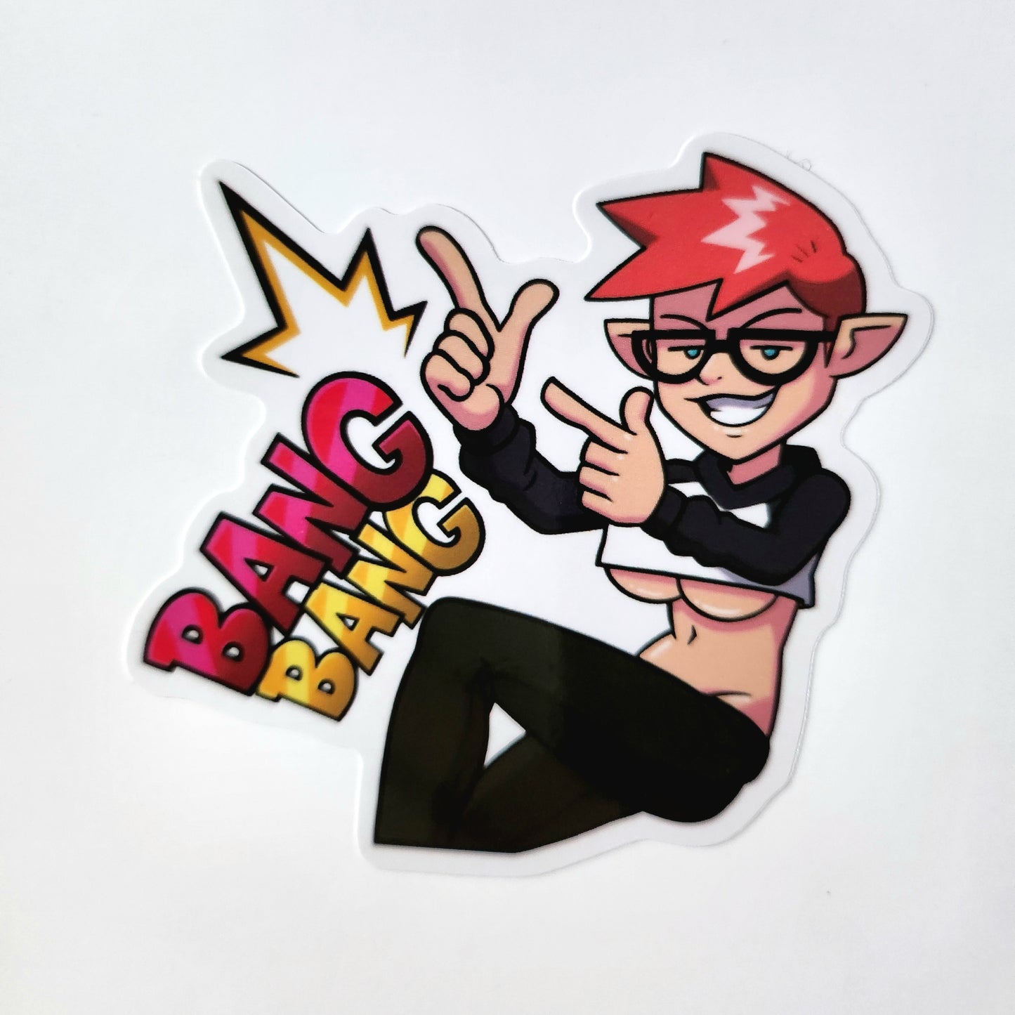 "Awkward Fingerguns" Falinxie sticker